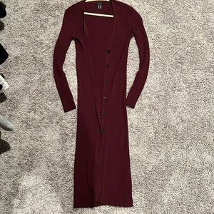 Sweater mid dress- Burgundy (FREE SHIPPING)